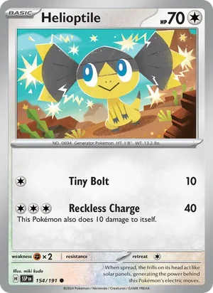 Helioptile 154/191 Common, Surging Sparks Pokémon TCG card