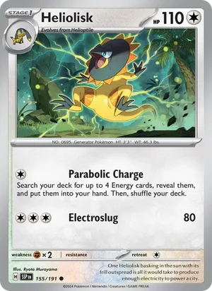Heliolisk 155/191 Common, Surging Sparks Pokémon TCG card