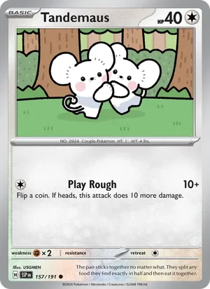 Tandemaus 157/191 Common, Surging Sparks Pokémon TCG card