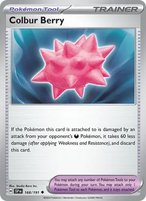 Colbur Berry 168/191 Uncommon, Surging Sparks Pokémon TCG card