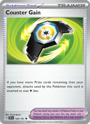 Counter Gain 169/191 Uncommon, Surging Sparks Pokémon TCG card