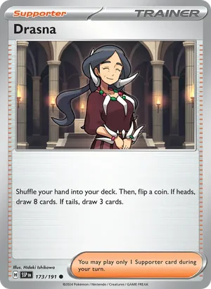 Drasna 173/191 Common, Surging Sparks Pokémon TCG card