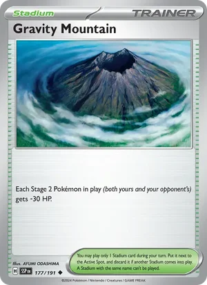 Gravity Mountain 177/191 Uncommon, Surging Sparks Pokémon TCG card
