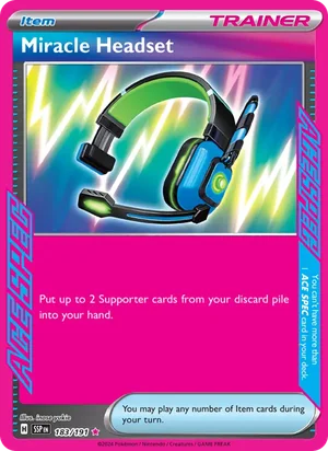 Miracle Headset 183/191 ACE SPEC Rare, Surging Sparks Pokémon TCG card