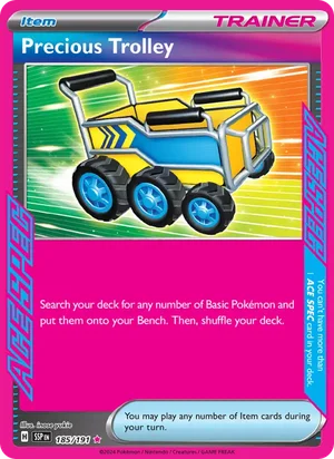 Precious Trolley 185/191 ACE SPEC Rare, Surging Sparks Pokémon TCG card