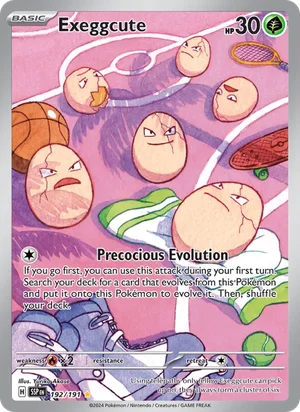 Exeggcute 192/191 Illustration Rare, Surging Sparks Pokémon TCG card