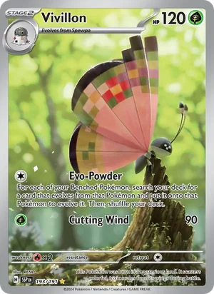 Vivillon 193/191 Illustration Rare, Surging Sparks Pokémon TCG card