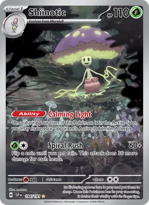 Shiinotic 194/191 Illustration Rare, Surging Sparks Pokémon TCG card