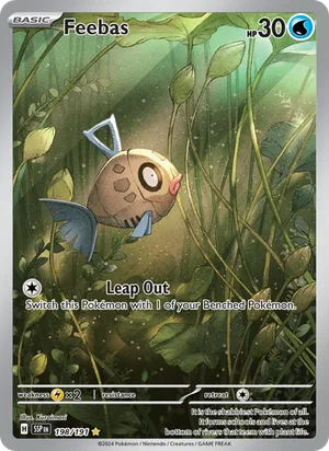 Feebas 198/191 Illustration Rare, Surging Sparks Pokémon TCG card