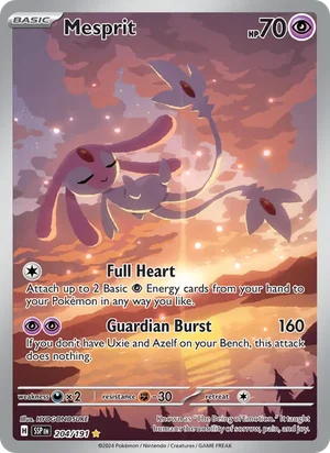 Mesprit 204/191 Illustration Rare, Surging Sparks Pokémon TCG card