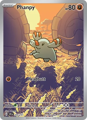 Phanpy 205/191 Illustration Rare, Surging Sparks Pokémon TCG card