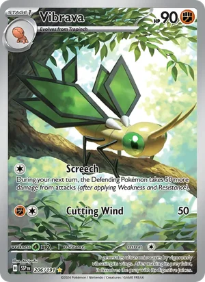 Vibrava 206/191 Illustration Rare, Surging Sparks Pokémon TCG card
