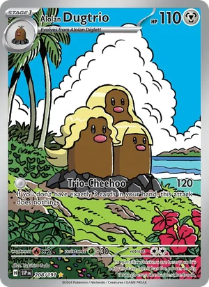 Alolan Dugtrio 208/191 Illustration Rare, Surging Sparks Pokémon TCG card