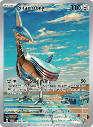 Skarmory 209/191 Illustration Rare, Surging Sparks Pokémon TCG card