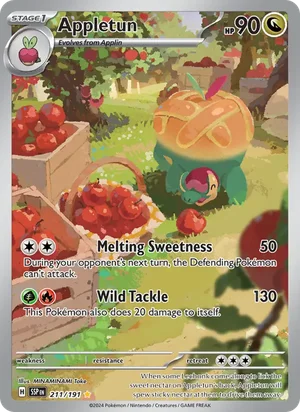 Appletun 211/191 Illustration Rare, Surging Sparks Pokémon TCG card