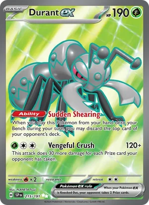 Durant ex 215/191 Ultra Rare, Surging Sparks Pokémon TCG card