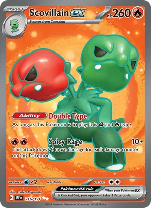 Scovillain ex 216/191 Ultra Rare, Surging Sparks Pokémon TCG card