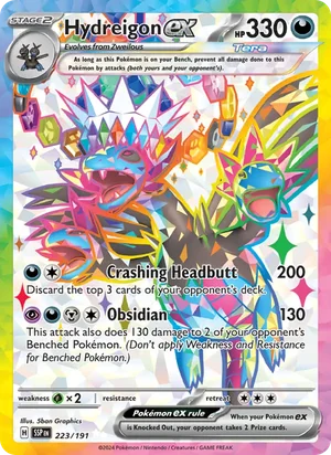 Hydreigon ex 223/191 Ultra Rare, Surging Sparks Pokémon TCG card