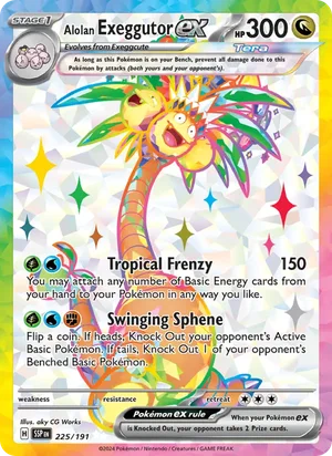 Alolan Exeggutor ex 225/191 Ultra Rare, Surging Sparks Pokémon TCG card