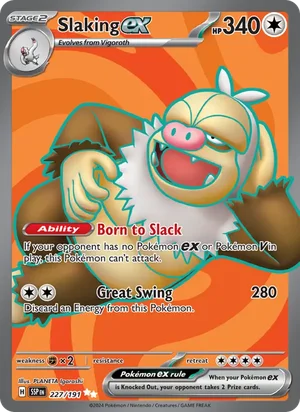 Slaking ex 227/191 Ultra Rare, Surging Sparks Pokémon TCG card