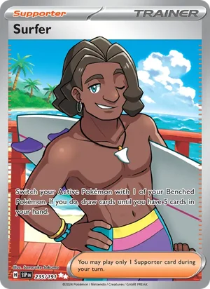 Surfer 235/191 Ultra Rare, Surging Sparks Pokémon TCG card