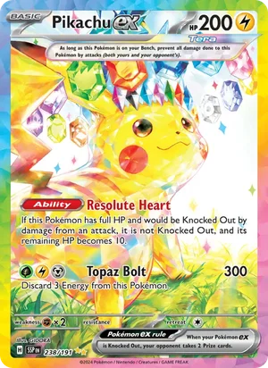 Pikachu ex 238/191 Special Illustration Rare, Surging Sparks