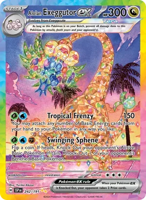 Alolan Exeggutor ex 242/191 Special Illustration Rare, Surging Sparks Pokémon TCG card