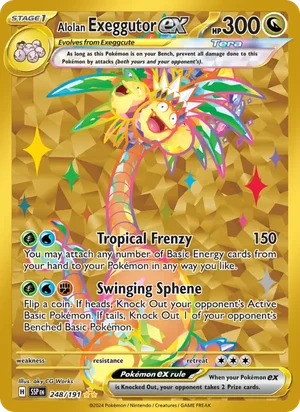 Alolan Exeggutor ex 248/191 Hyper Rare, Surging Sparks Pokémon TCG card