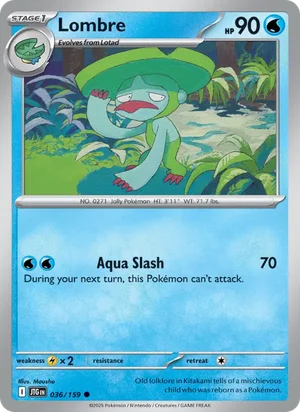 Lombre Journey Together Pokémon TCG Common 036