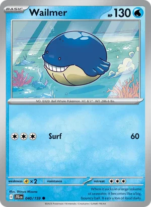 Wailmer Journey Together Pokémon TCG Common 040
