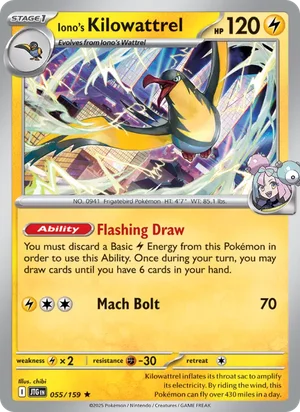 Iono's Kilowattrel Journey Together Pokémon TCG Rare 055