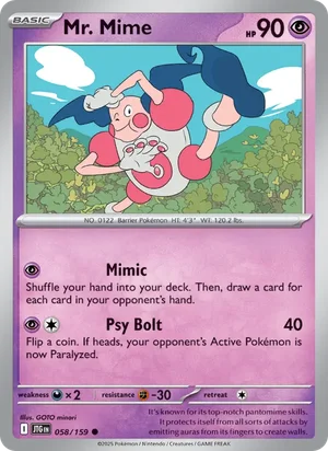 Mr. Mime Journey Together Pokémon TCG Common 058