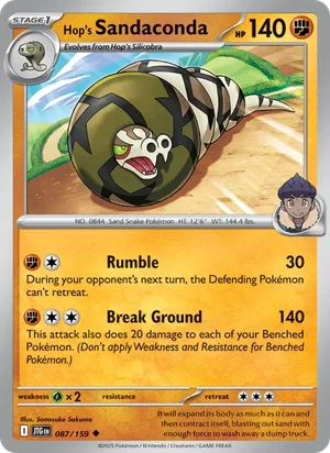 Hop's Sandaconda Journey Together Pokémon TCG Uncommon 087