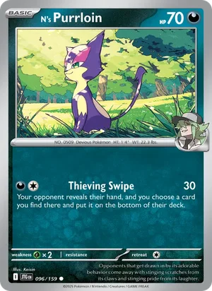 N's Purrloin Journey Together Pokémon TCG Common 096