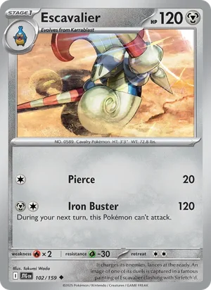 Escavalier Journey Together Pokémon TCG Uncommon 102
