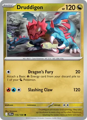 Druddigon Journey Together Pokémon TCG Common 115