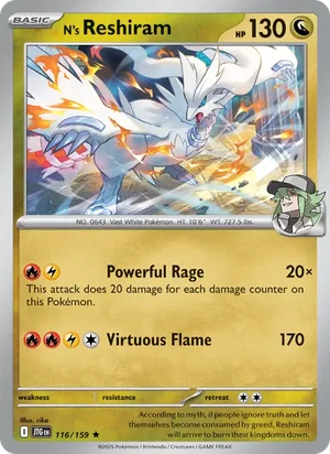 N's Reshiram Journey Together Pokémon TCG Rare 116