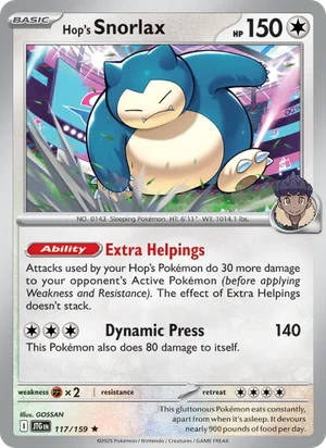 Hop's Snorlax Journey Together Pokémon TCG Rare 117
