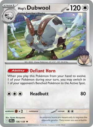Hop's Dubwool Journey Together Pokémon TCG Rare 136