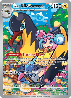 Iono's Kilowattrel Journey Together Pokémon TCG Illustration Rare 163