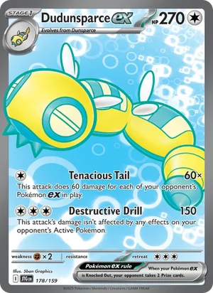 Dudunsparce ex Journey Together Pokémon TCG Ultra Rare 178