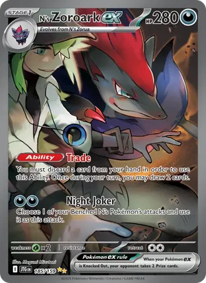 N's Zoroark ex Journey Together Pokémon TCG Special Illustration Rare 185