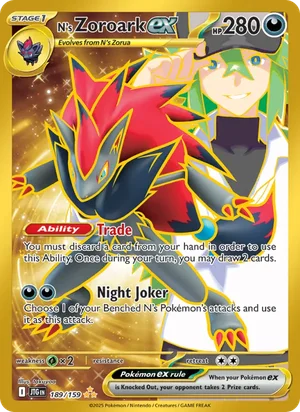 N's Zoroark ex Journey Together Pokémon TCG Hyper Rare 189
