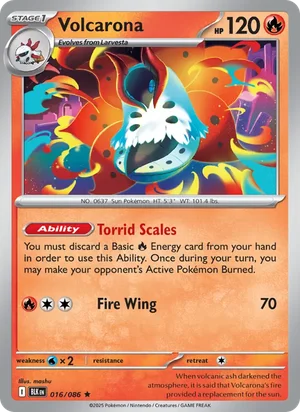 Volcarona SV Black Bolt Pokémon TCG Rare 016