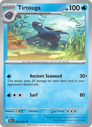 Tirtouga SV Black Bolt Pokémon TCG Uncommon 022