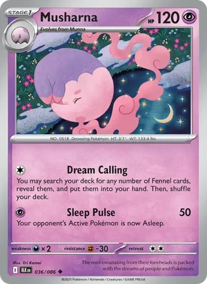 Musharna SV Black Bolt Pokémon TCG Uncommon 036