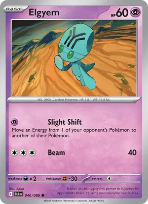 Elgyem SV Black Bolt Pokémon TCG Common 040