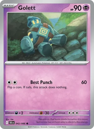 Golett SV Black Bolt Pokémon TCG Common 042
