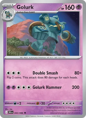 Golurk SV Black Bolt Pokémon TCG Uncommon 043
