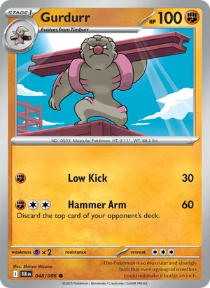 Gurdurr SV Black Bolt Pokémon TCG Common 048